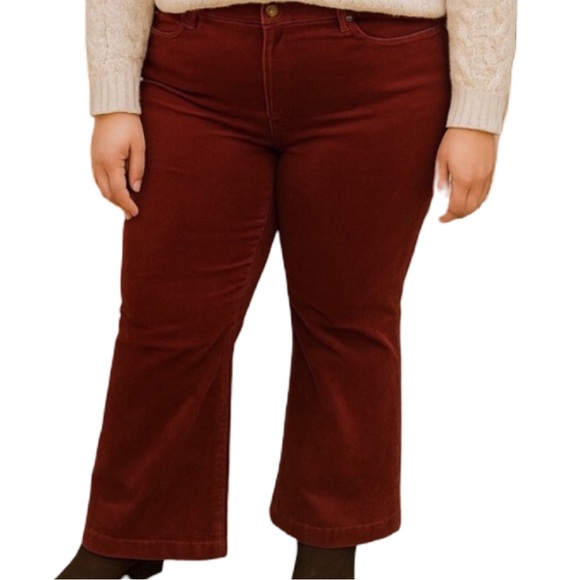 a.n.a Denim - a.n.a High Rise Flare Pants Size 18 Rust Red Plus Size Boho Fall Retro a.n.a